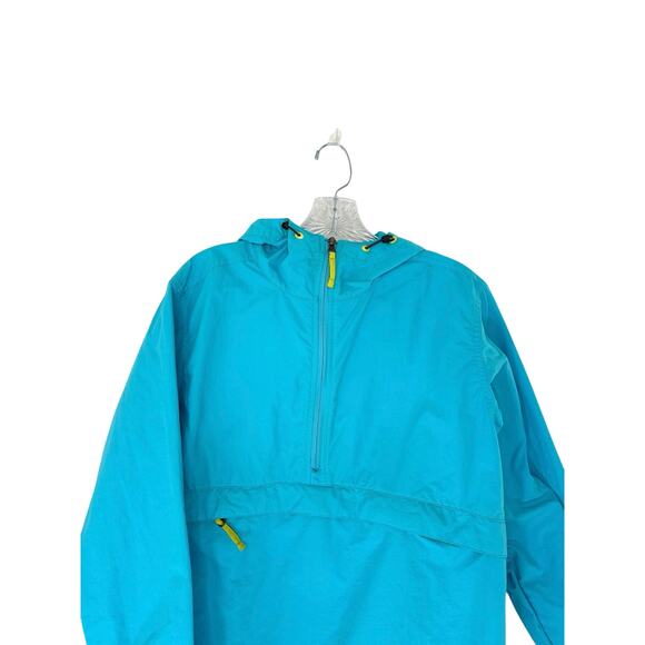 L.L. Bean Women's Blue Yellow Anorak Quarter Zip Nylon Windbreaker Jacket Size M - Picture 3 of 13